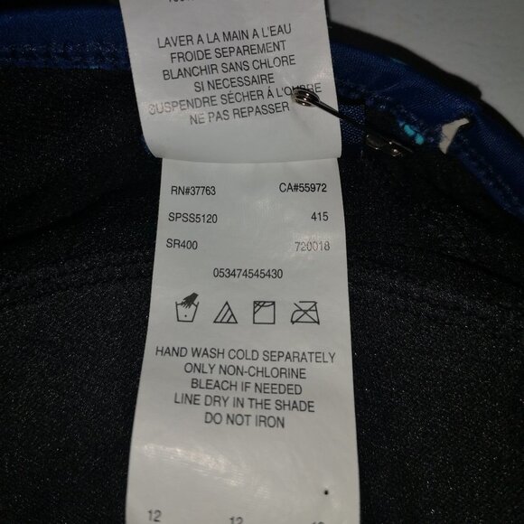 South Point Ladies Size 12 Navy with Teal Polka Dots Tankini Top - Picture 6 of 10